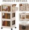 3 Tier Rolling Cart, Utility Cart with Wheels, Plastic Cart with Handle, Tool Cart with Storage Bins, 4 Directions Opening Grocery Cart, Storage Cart with 4 Hook, Heavy-Duty Storage Trolley…